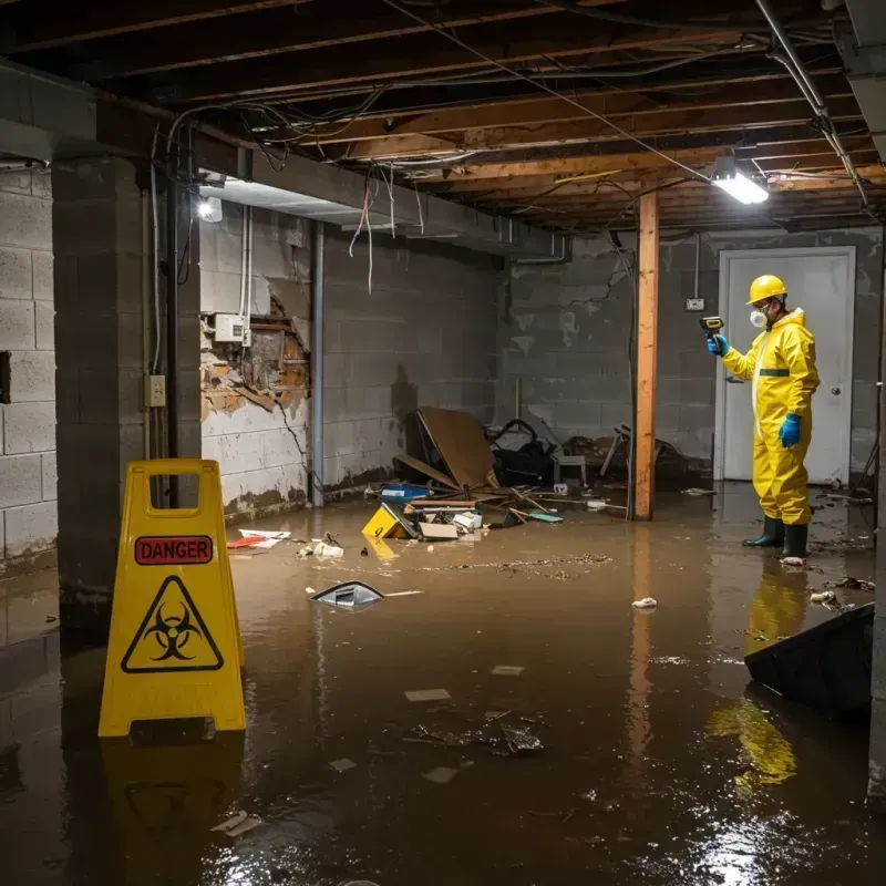 Flooded Basement Electrical Hazard in Fort Defiance, AZ Property