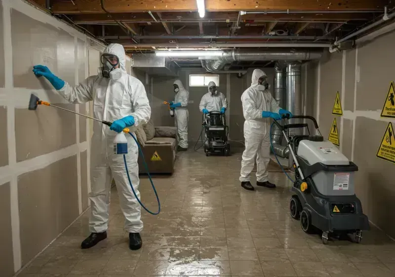 Basement Moisture Removal and Structural Drying process in Fort Defiance, AZ